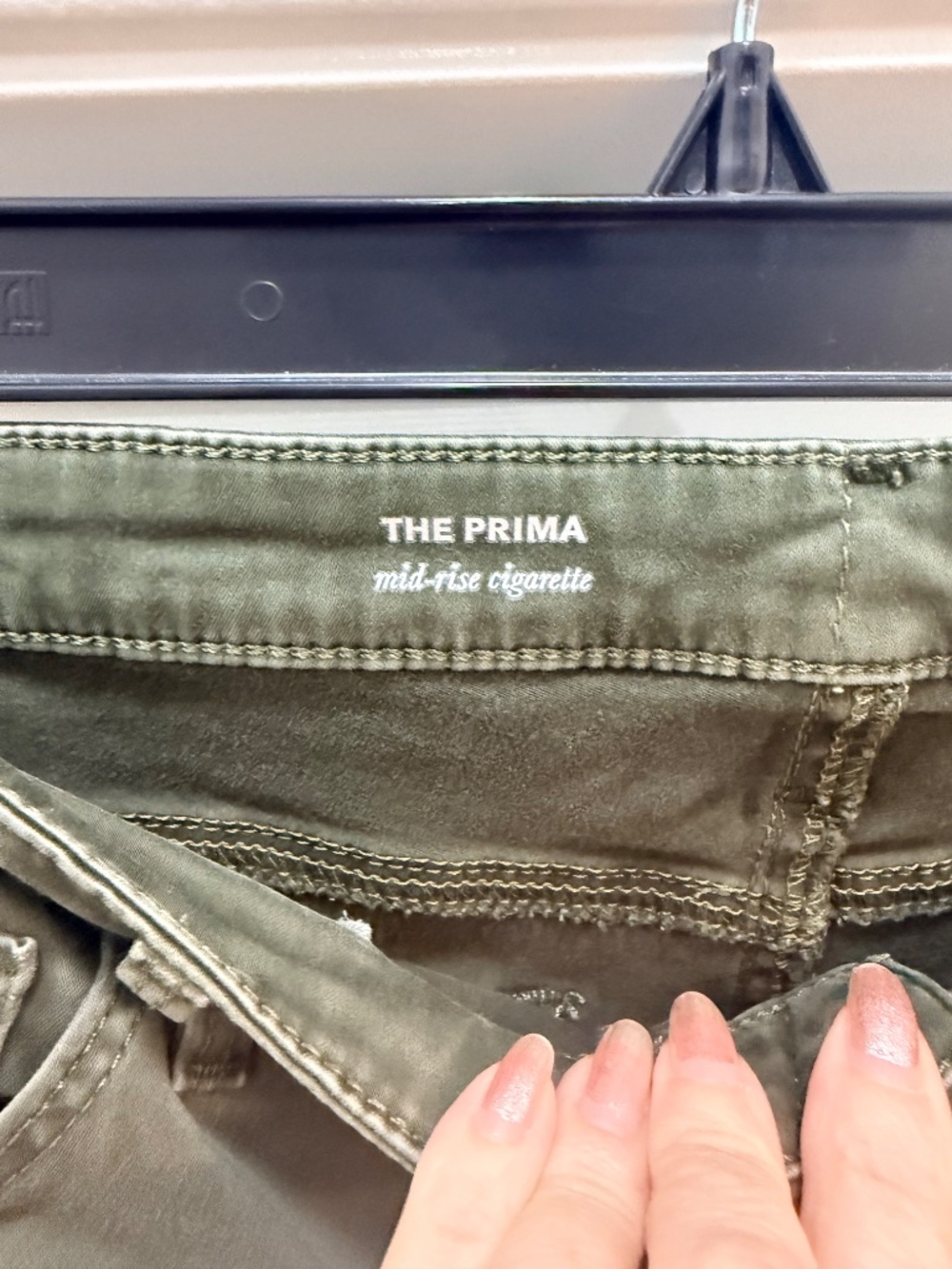 AG Adriano Goldschmied Prima Mid Rise Cigarette Jeans Olive Green Stretch 28R - Picture 3 of 6